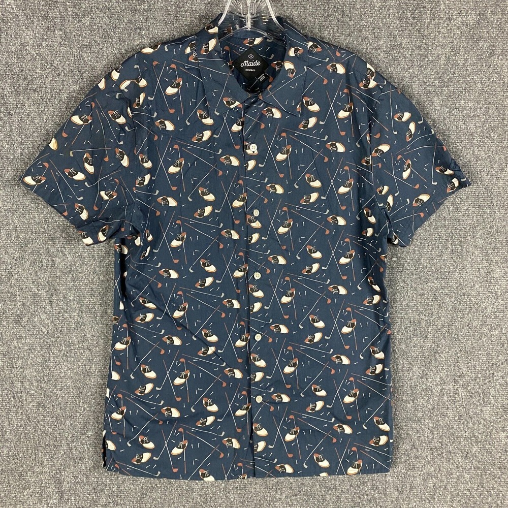 Bonobos Maide Button Up Shirt Men's Small 100% Cotton Adults Short Sleeve S
